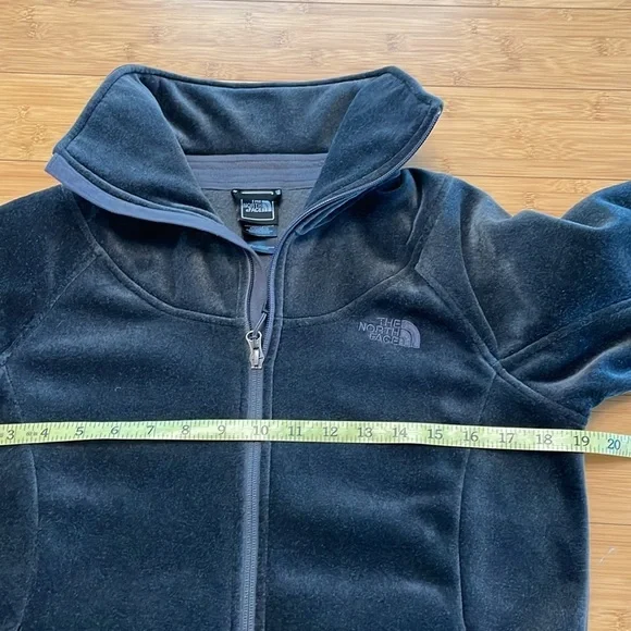 The North Face Polartec Osito Lux Velour Zip Up Jacket Womens Size Medium Gray